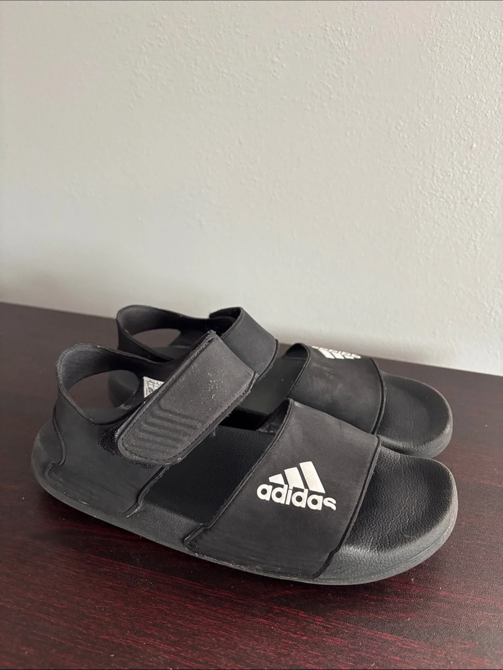adidas Black Kids' Dual-Strap Sport Sandals